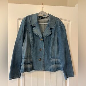 Size medium- Peplum Denim Jacket- like new!